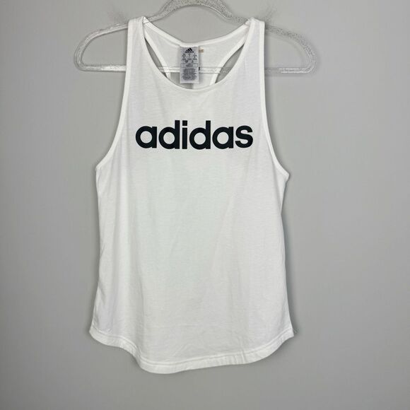 ADIDAS | NEW White & Black Racerback Graphic Tank Top Women’s Size Small - Picture 5 of 12